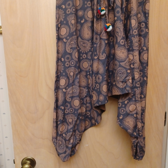Mauve Paisley boho pocket Harem festival pants S XL - Picture 3 of 8